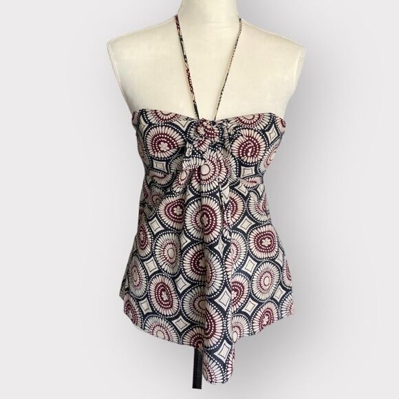 Michael Kors Cotton Mosaic Print Y2K Halter top Lightweight - Picture 1 of 7